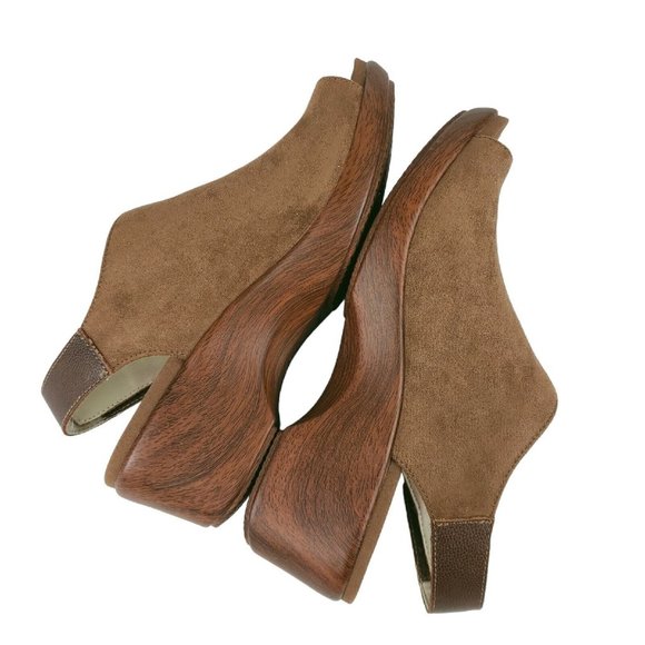 NEW ALEGRIA Rosie Tan Suede Comfort Shoes Wedge Sandals Size 38 - US 8-8.5 - Picture 6 of 12